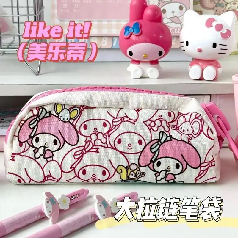 Sanrio My Melody Pencil Case Cute Cartoon High-capacity Storage Stationery Bag Highly Attractive Charm School Supplies Gifts