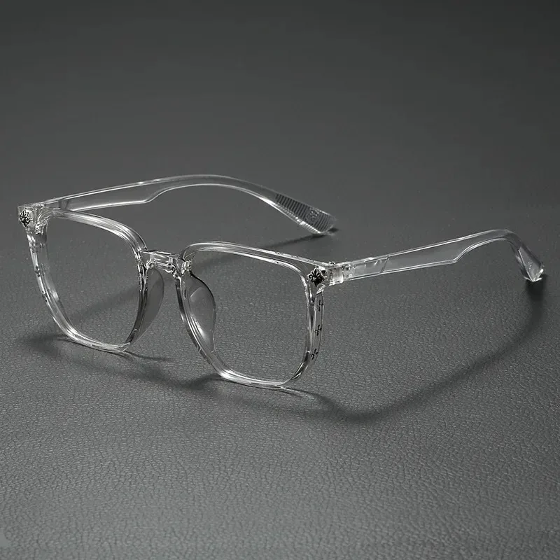 Retro Anti Blue Light Glasses, Cool Black Frame, Women's Bare Face, Fashionable, Ultra Light Flat Light Glasses Frame image 2