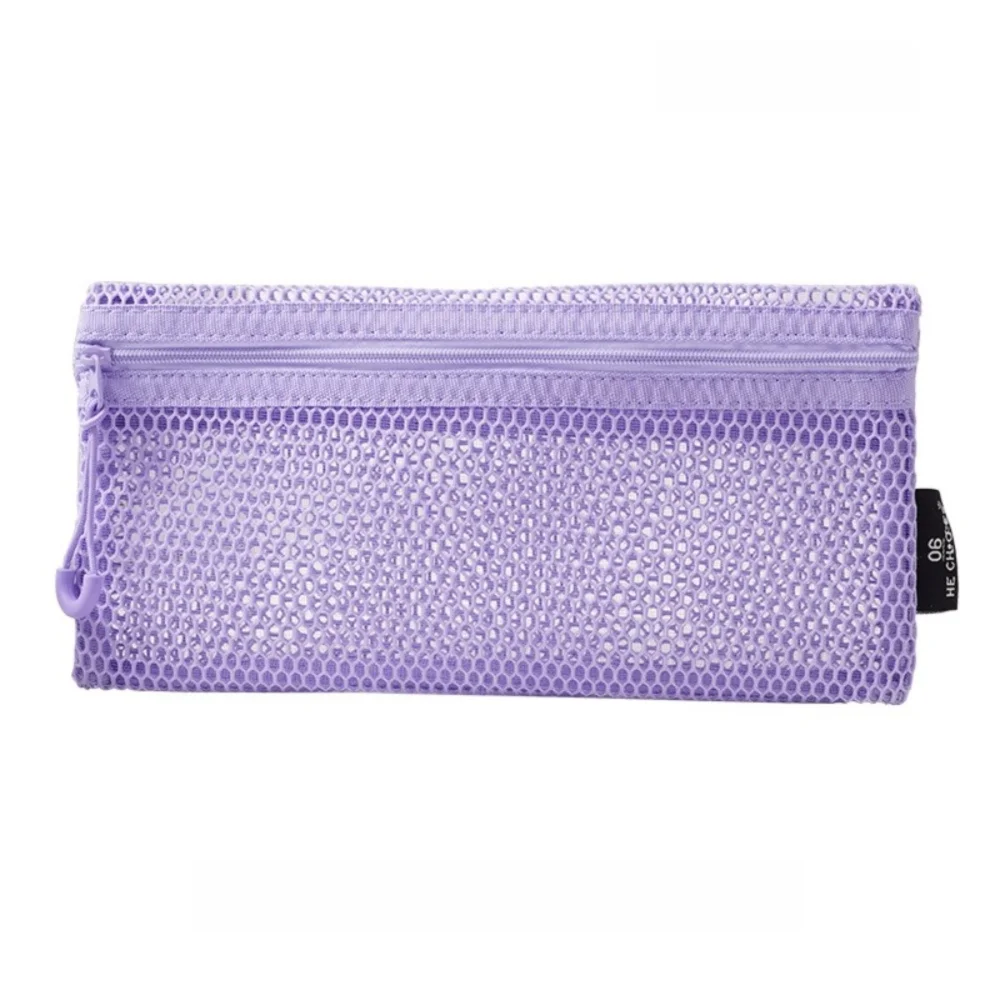 

Mesh Cosmetic Bag Double Layer Transparent Lipstick Makeup Bag Large Capacity Dopamine Travel Toiletry Bag for Women Girls