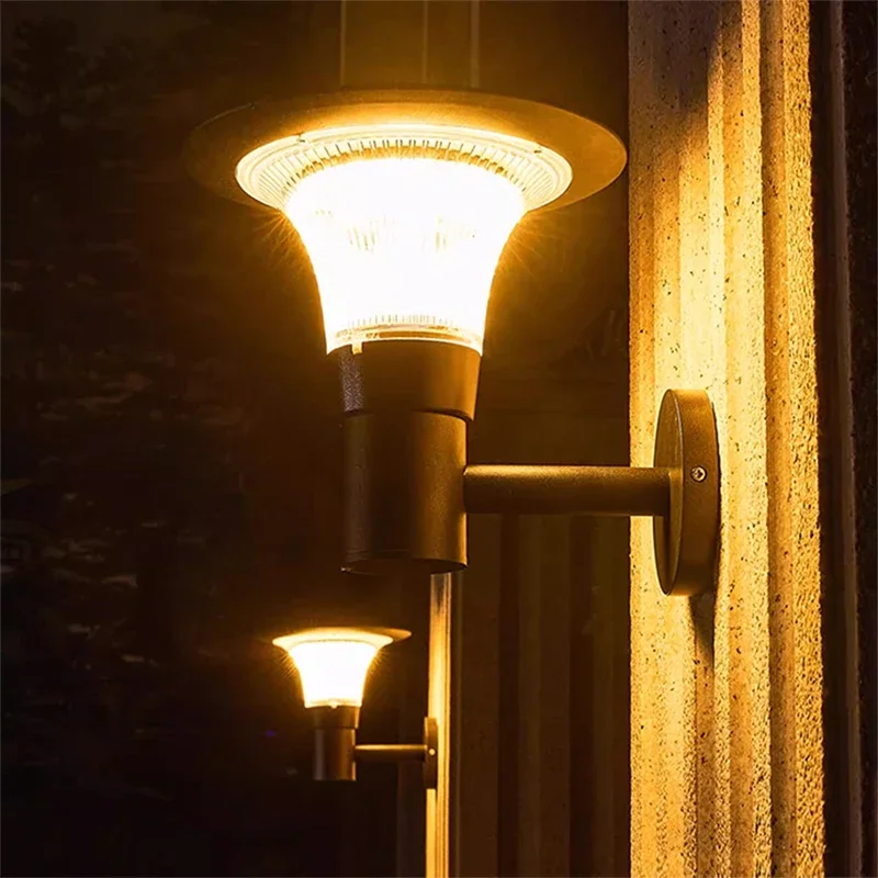 AFRA Contemporary Solar Outdoor Wall Lamps Simplicity Waterproof Creative Balcony Hallway Courtyard Villa Gate Hotel