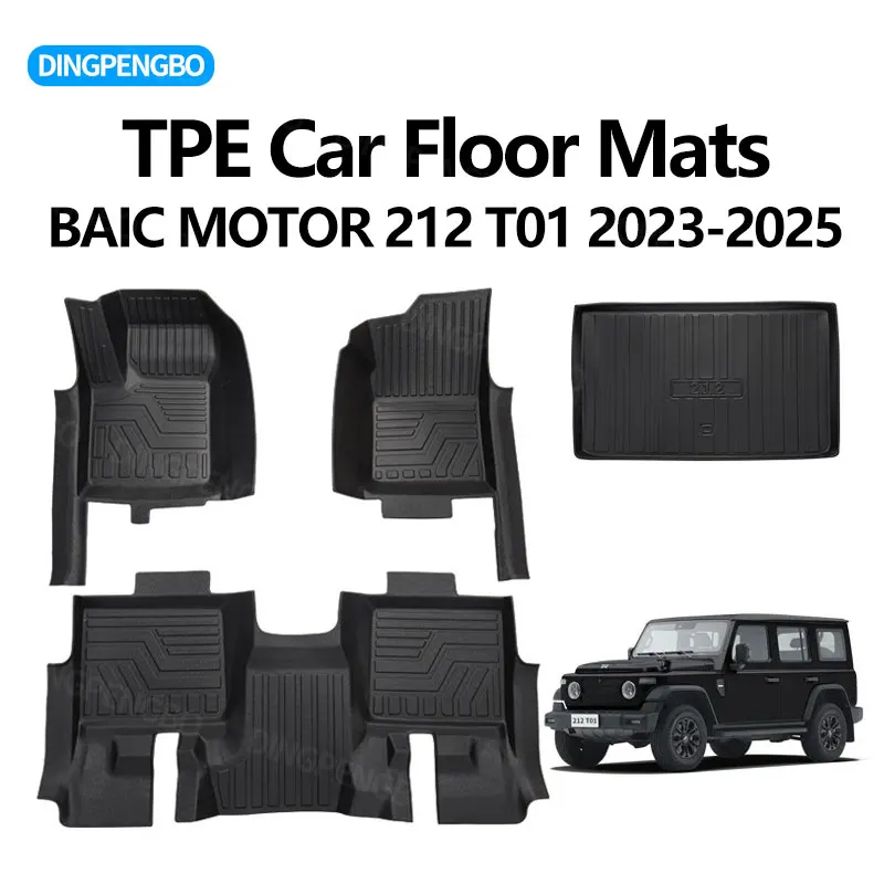 Per BAIC MOTOR 212 T01 2023-2025 Completamente Chiuso Tappetino Auto Decorazione di Interni Pechino 212 Accessori TPE Tappetini Auto