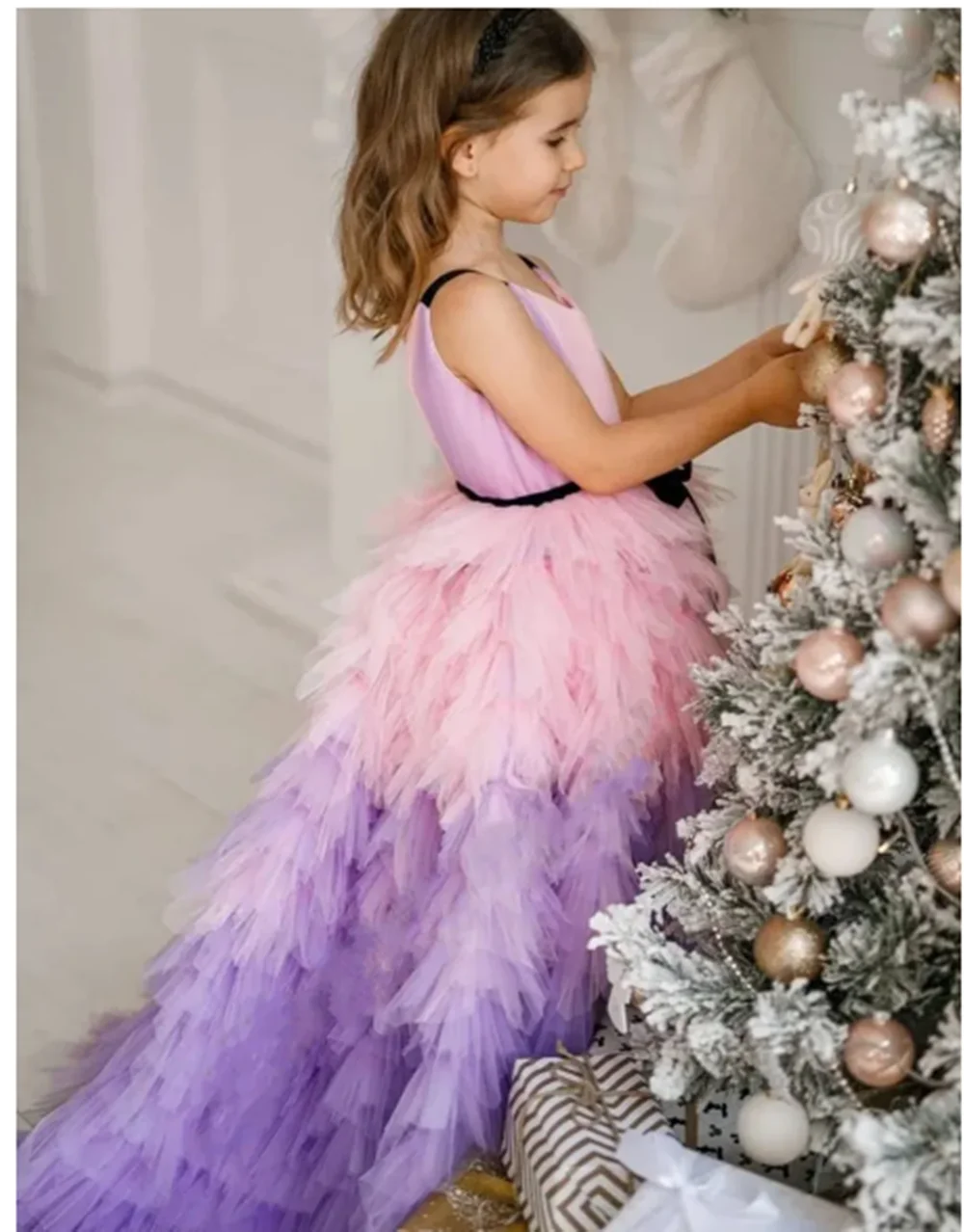 

Multicolored Pincess Flower Girl Dresses Ball Gown Baby Girls Puffy Couture Birthday Wedding Party Dresses Costumes Customised