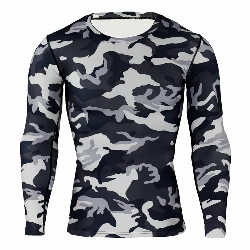 

Men's long sleevetT-shirt running sports leisure cycling camouflage tights Breathable and quick-dryingTT-shirt