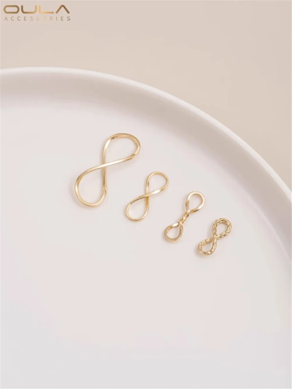 14K Bag Gold Figure-8 Accessories Connecting Piece Finishing Buckle Handmade Diy Bracelet Necklace Earrings Pendant Accessories