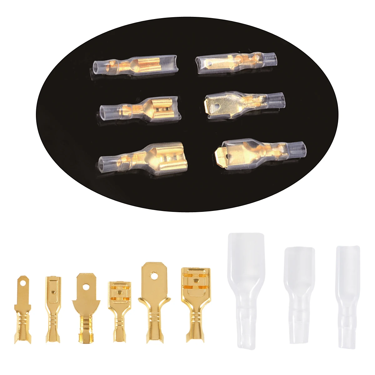 Connettore a filo maschio femmina isolato scatola da 270 pezzi 2.8/4.8/6.3mm terminali a crimpare elettrici connettori a forcella Termin Kit