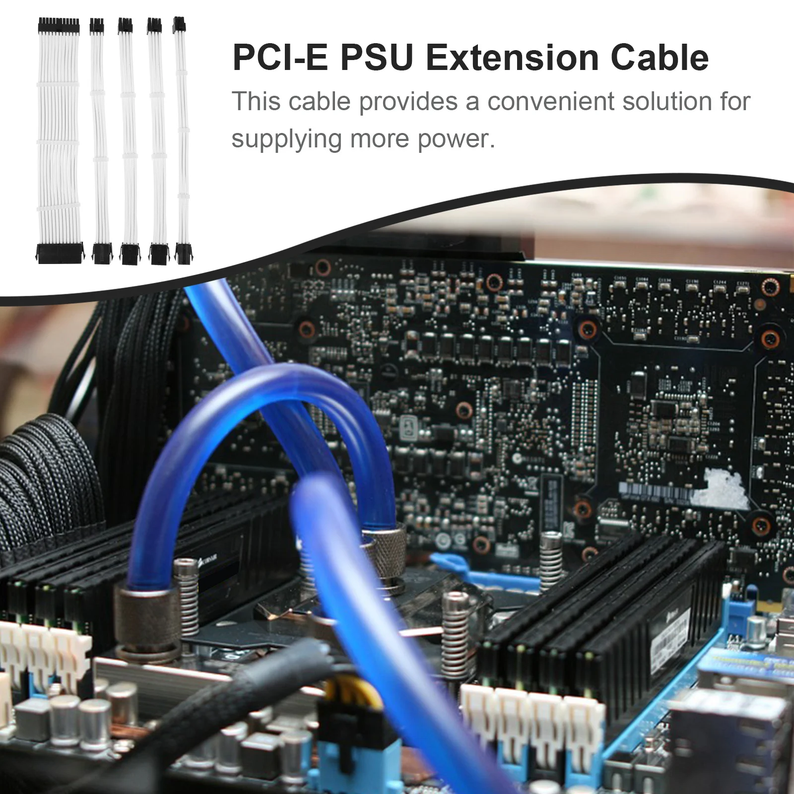 

Pc Cable Extension Kit 300mm Atx 24pin 6 8 Pin Extension Wire for Computer Power Supply Sleeved Cable Connector