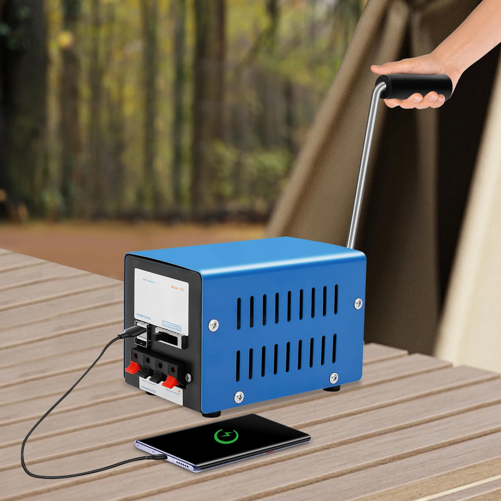 

Portable Generator, Hand Crank Generator with Feet, Manual Crank Generator for Field Trips, Rescue Operations, Natural Disasters