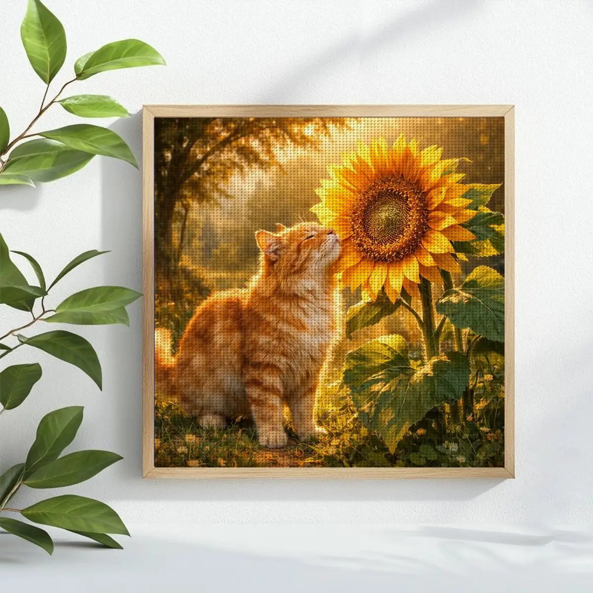 1 Stück 40X40CM/15,74 Zoll Katzen-Motiv Kreuzstich-Set DIY-Kit 11CT/14CT DIY-Stickset Kreuzstich-Set Neuheit – Detail 1