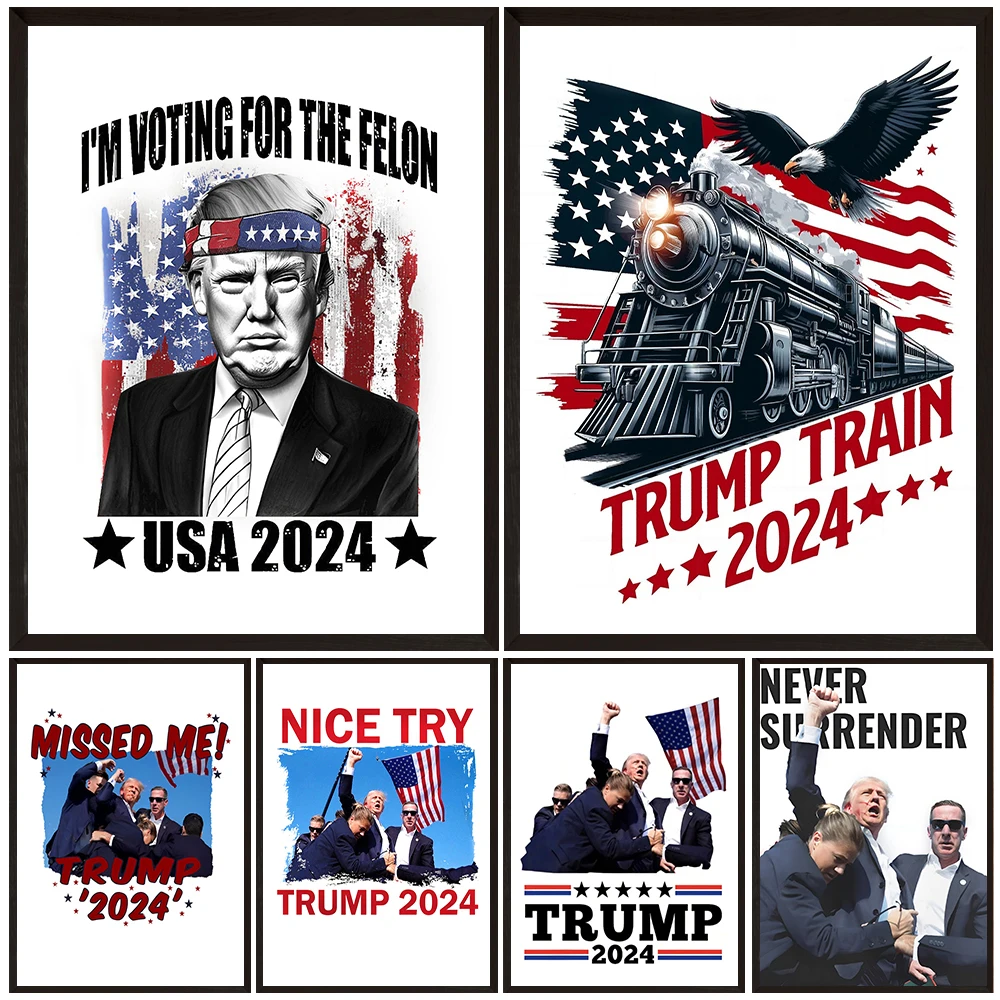 Awakened Patriot,Trump 2024 Wall Art Canvas Painting,Trump Supporter Home Decoration Trump Art Poster And Print Unframed