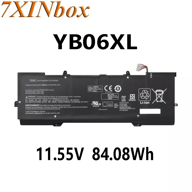 

7XINbox YB06XL 11.55V 84.08Wh Laptops Battery For HP Spectre X360 15-CH 15-CH00TX HSTNN-DB8V 15-BL000 TPN-Q200 YB06084XL