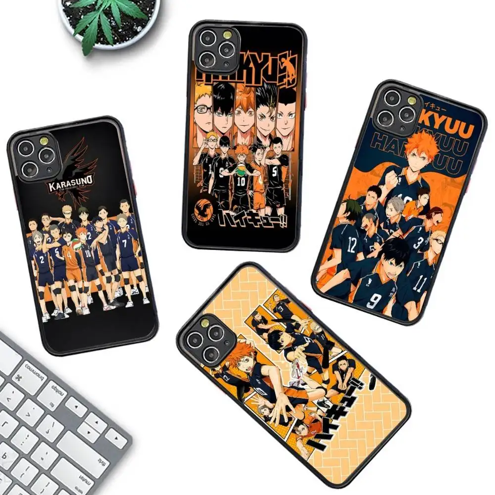 Haikyuu Karasuno الكرة الطائرة أنيمي جراب هاتف آيفون 14 11 12 13 Mini Pro Max 8 7 Plus X XR XS MAX غطاء شفاف غير لامع #4