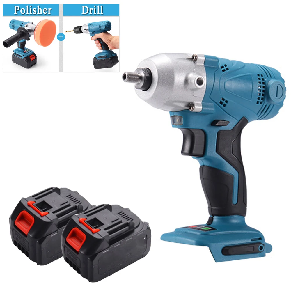 

Wireless Electric Car Polisher & Power Drill 2 in 1 3100RPM Multi-functional Angle Grinder Auto Waxing Tools with Battery