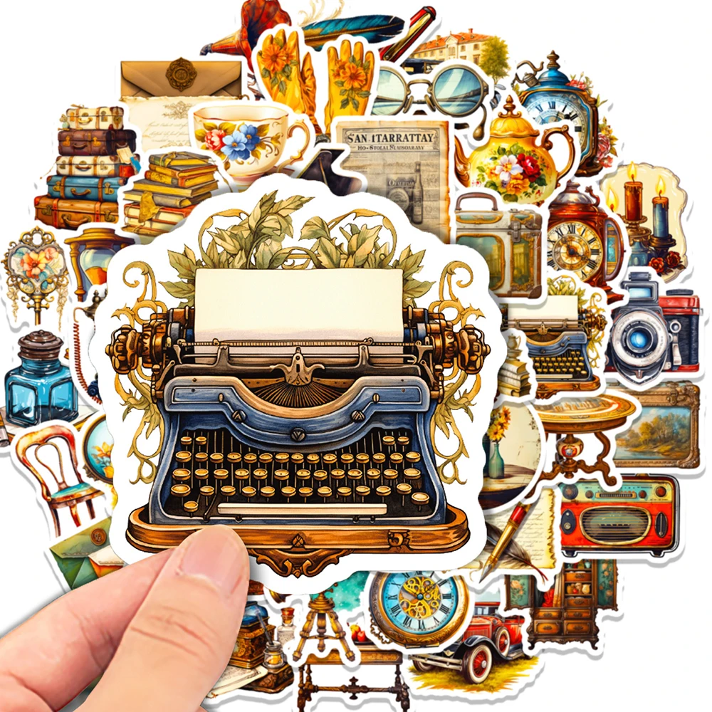 10/50 szt. Średniowieczny pakiet naklejek Retro dla dzieci Laptop Scrapbooking bagaż podróżny komputer dekoracja samochodu naklejki Graffiti