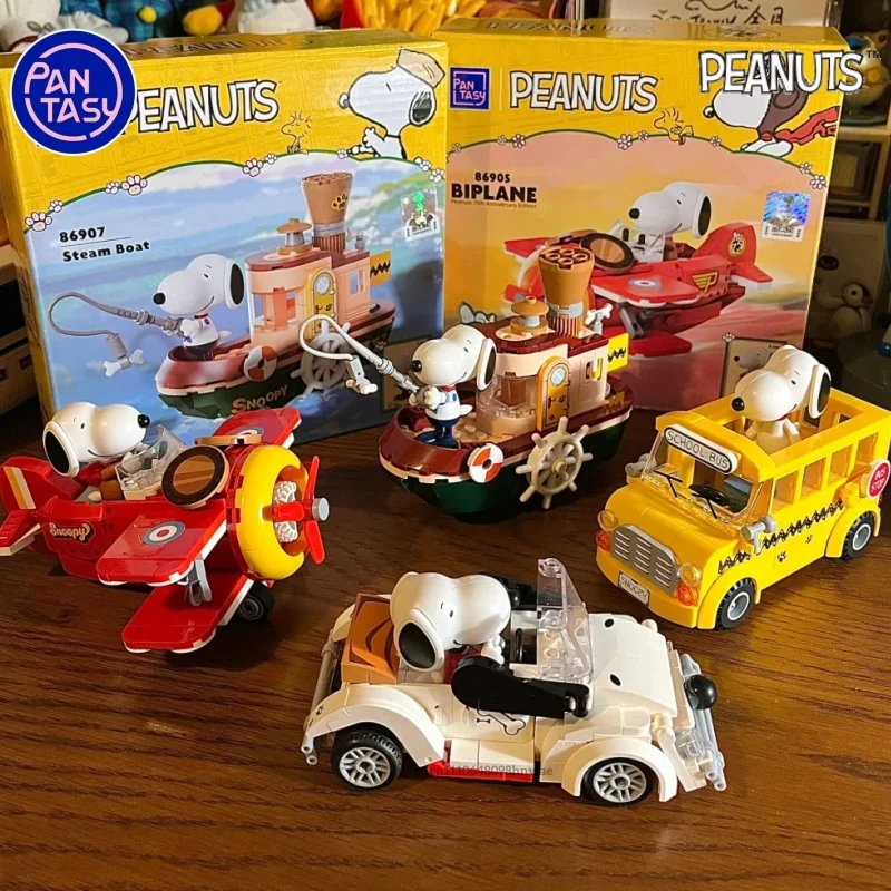 

Pantasy Where's Snoopy Series Building Blocks Puzzle Assembly Model Toys Animation Ornaments Children's Gifts