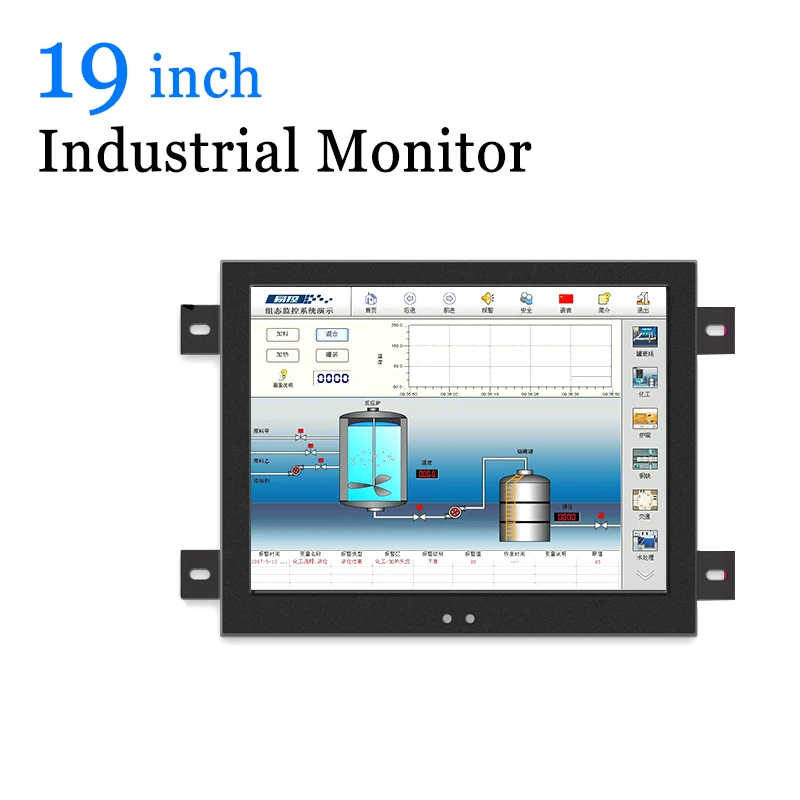 19 inch Embedded Wall Hanging Industrial LCD USB Touch Screen Monitor With VGA HDMI DVI BNC AV TV PC Computer Monitor