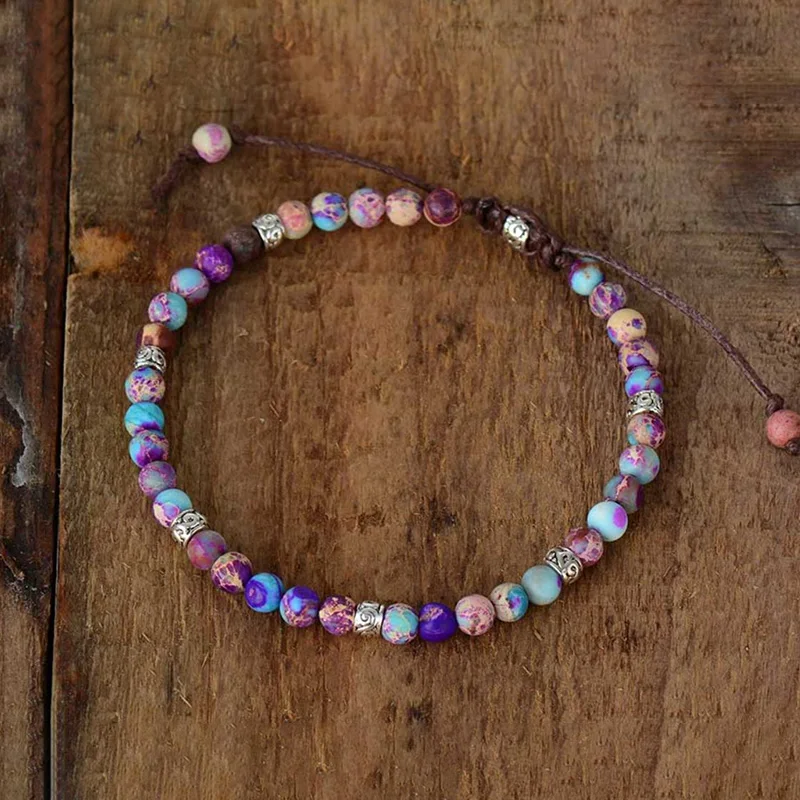 4 mm Edelstein-Armband für Frauen, vier Farben, Kaiserstein, Kristall-Perlen-Armbänder, Heilkristall, individueller Großhandel, verstellbar