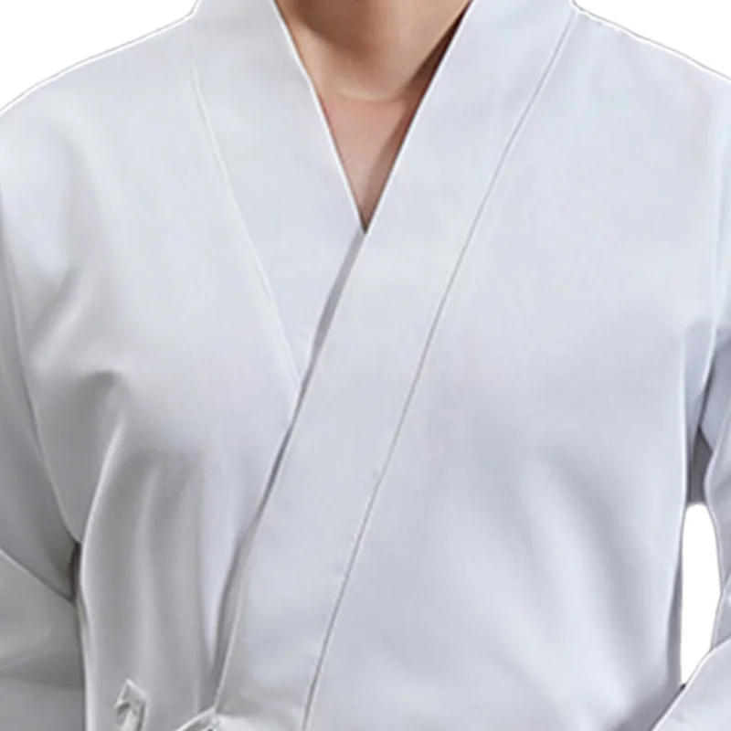 Chef Uniform Adjustable Waist Chef Jacket Unisex V-Neck Crossover Style Chef Apparel Professional Kitchen Workwear