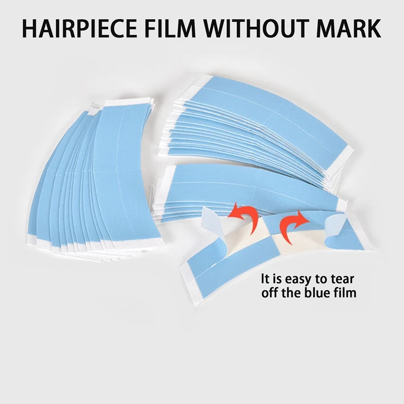 Double bande arina imperméable pour perruque, 72 pièces/lot, ruban adhésif arc-en-ciel pour toupet, film avec ligne de fente
