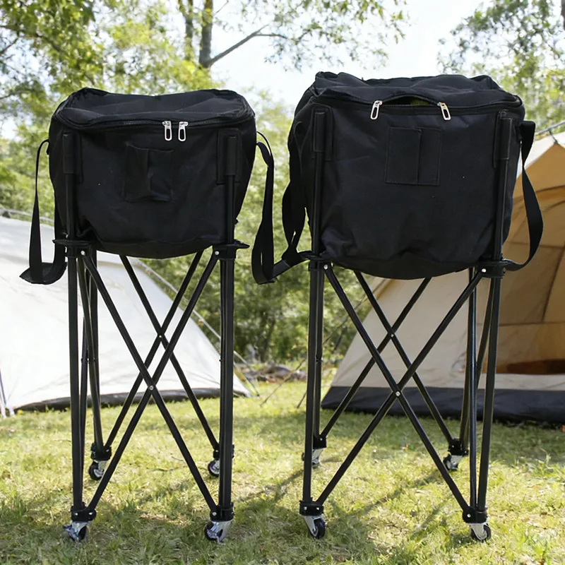 Foldable Tennis Coach Car Large Capacity Tennis Collection Cart Movable Balls Collection Boxes Portable Sports Accessories