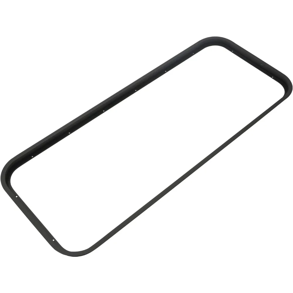 نافذة RV من الزجاج المقسى الأسود المنزلق الأفقي، مقاس عالمي، 42 عريض × 22 مرتفع، مناسبة لسمك المعدن 2-6 مم