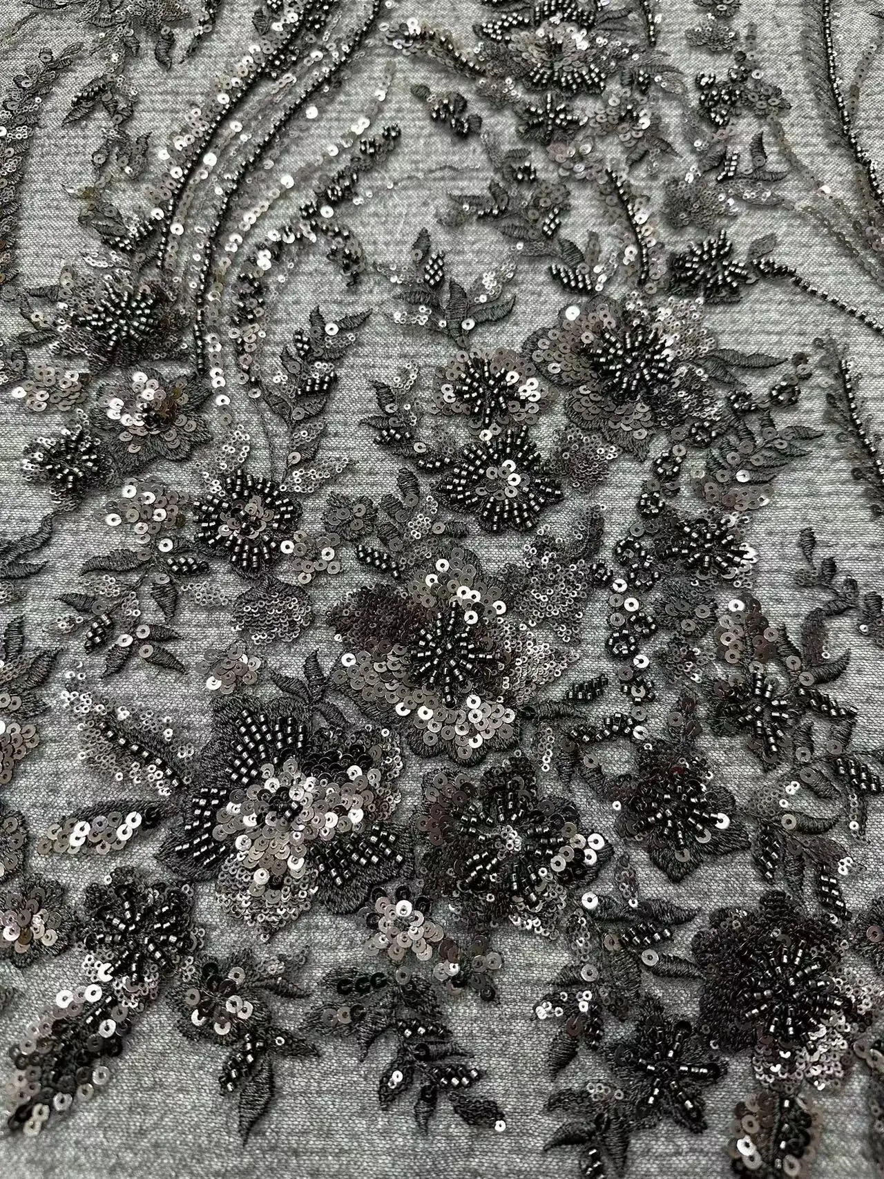 

African Beaded Lace Fabric High Quality French Tulle Lace Nigeria ZH-1308667 Material For Wedding Party