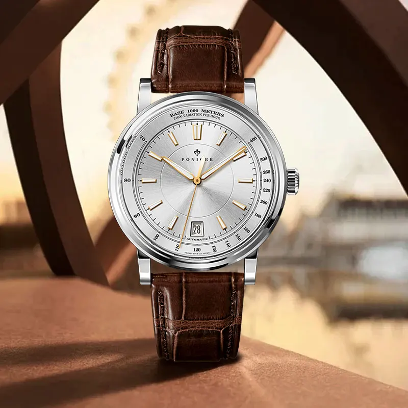 

PONIGER Men's Watch NH35 Automatic Mechanical Watch Sapphire Glass Butterfly Buckle Stainless Steel Waterproof Men's Watch New