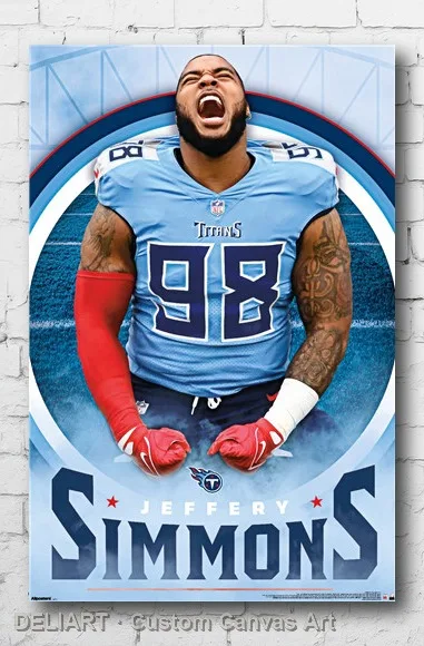 

TENNESSEE TITANS - JEFFERY SIMMONS 25 Canvas Poster Custom Size Available Room Decoration Home Decor Wall Art