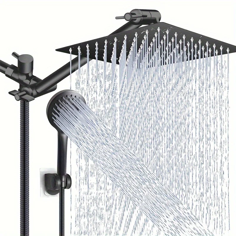 12 Inch Quality Set Rain Shower Head / Handheld Water Saving Shower Bathroom Handheld Three Mode Booster Shower Combination