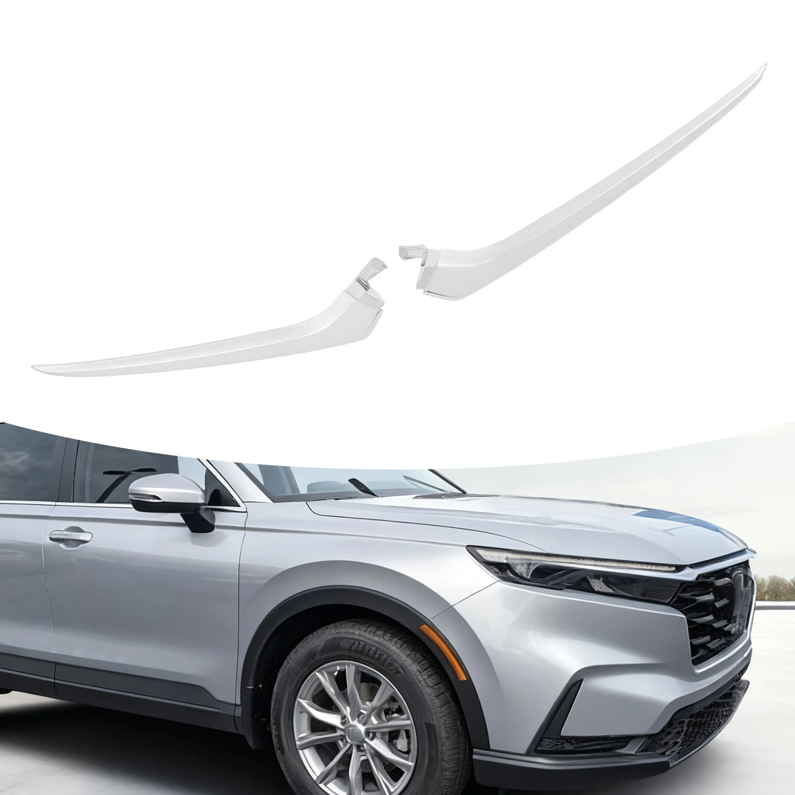 

Pair Left&Right Headlight Trim for 2023-2024 Honda CRV - Impact&Scratch Resistant Decorative Black Car Front Headlight Accessory