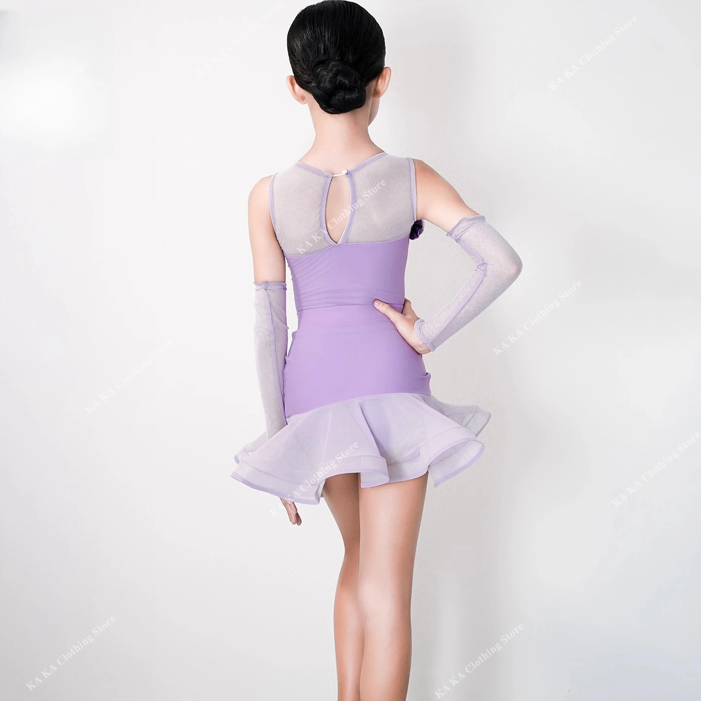 Salsa Latin Dance Dress Girls Cha Cha Rumba Samba Tango Dance Costume Girls Latin Practice Dress Child Ballroom Dress Standard