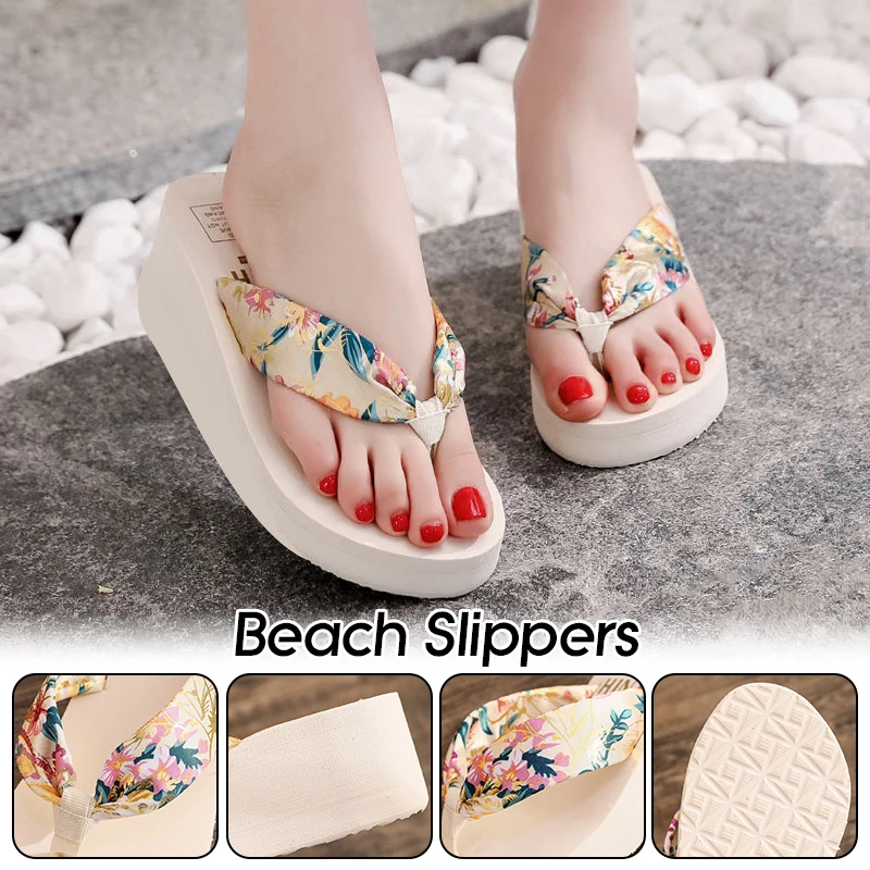 Tongs d'été à la mode pour femmes, sandales à talons compensés, pantoufles d'extérieur décontractées et antidérapantes, chaussures augmentant la hauteur, 2025