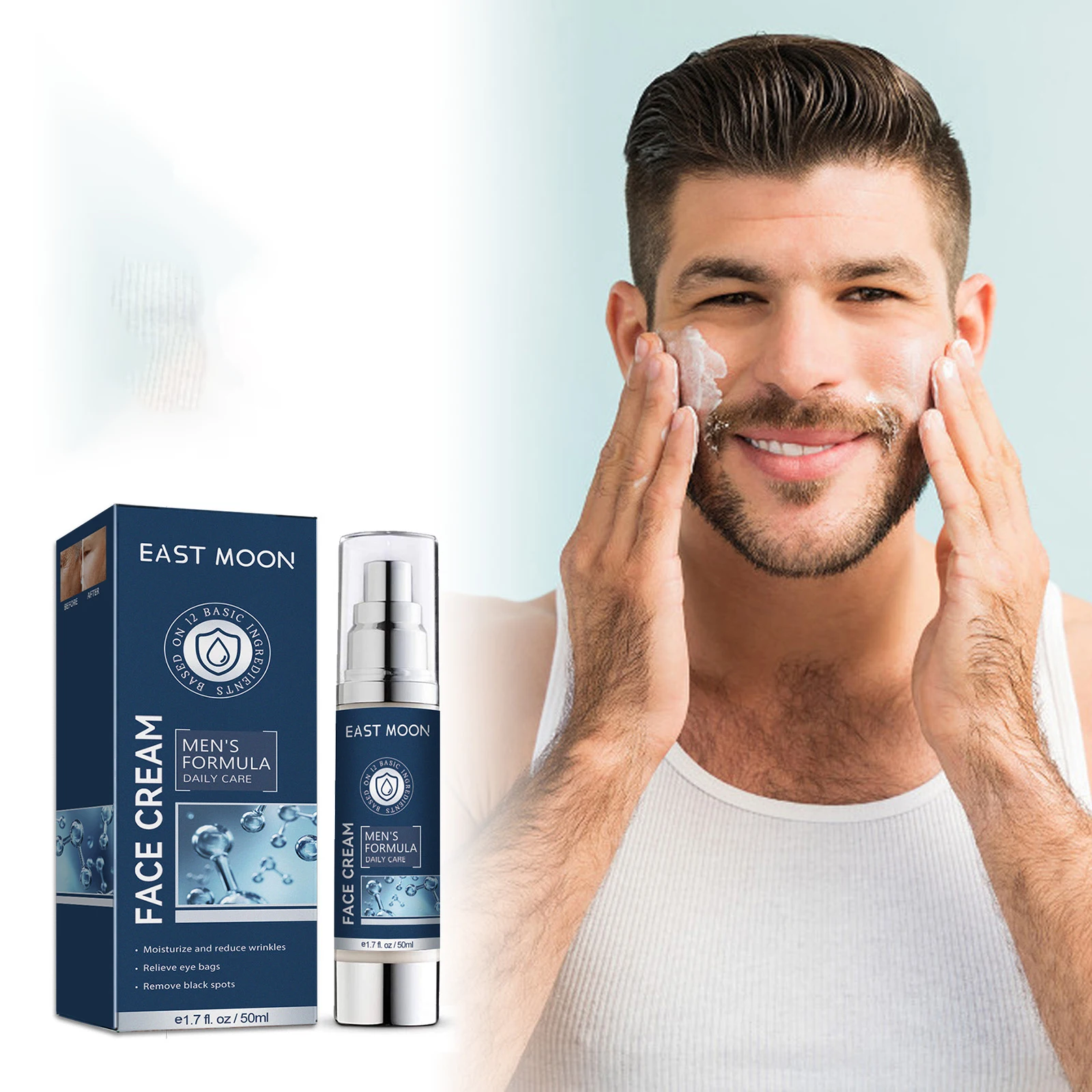 Crema hidratante Facial 6 en 1 para hombres, crema Facial revitalizante hidratante para el cuidado de la piel, crema Facial de partículas con colágeno, antienvejecimiento y arrugas