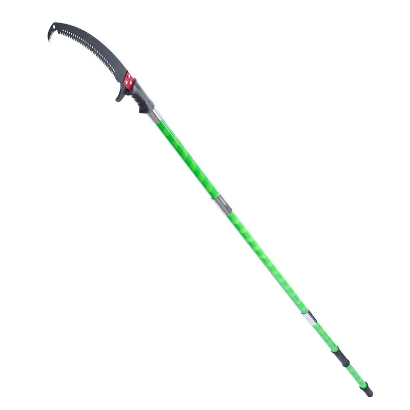 Free Shipping-Manual Pole Saw, 3.87-27 ft Extendable Pole Tree Pruner, Sharp 65Mn Steel Blade, Lightweight Fiberglass Handle Pole, Double-Hook Saw for High Branch Trimming, Pruning Tool for Palms, Shrubs