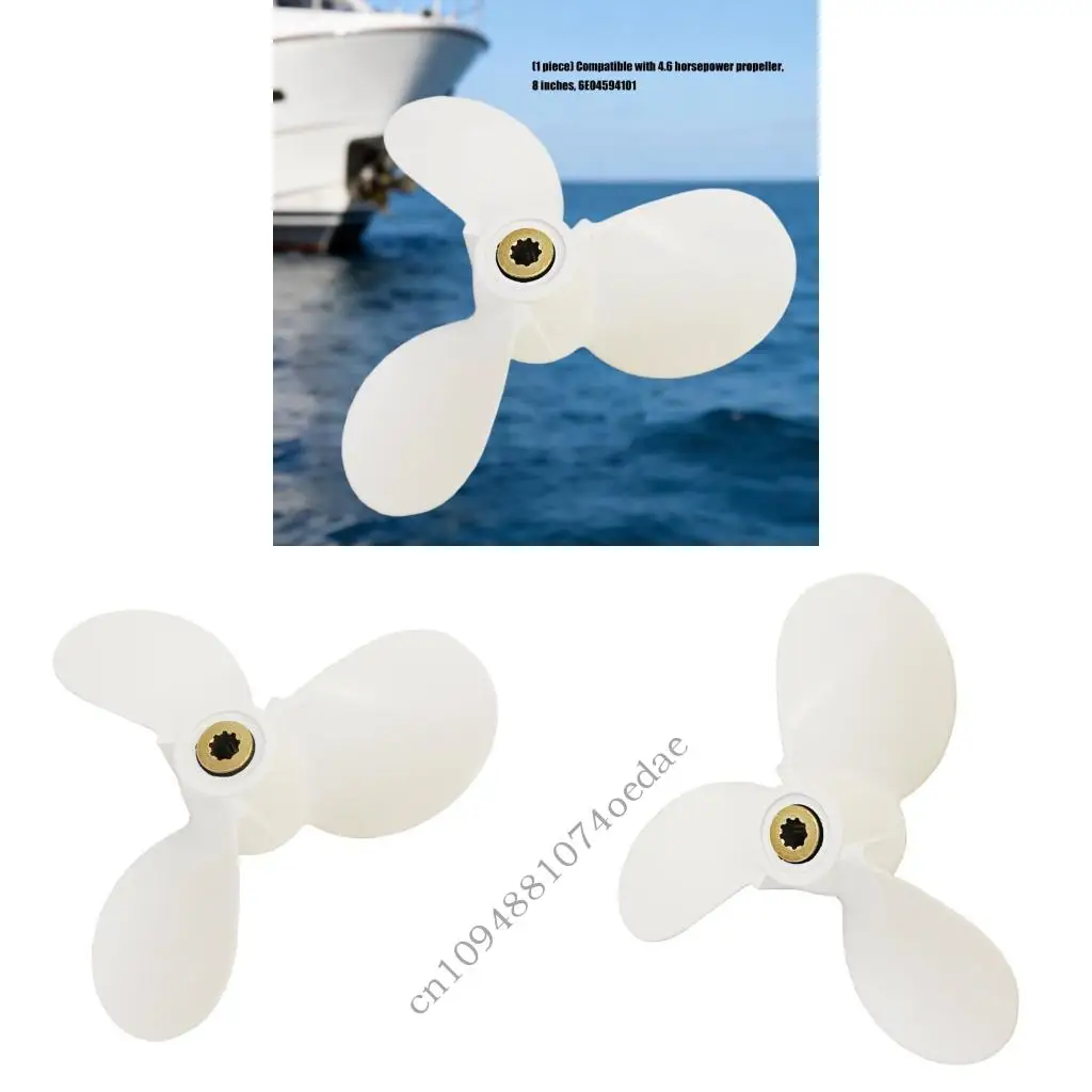 Enhanced 3 Blade Boat Propeller 7 1 2 Inch Diameter 8 Measurement