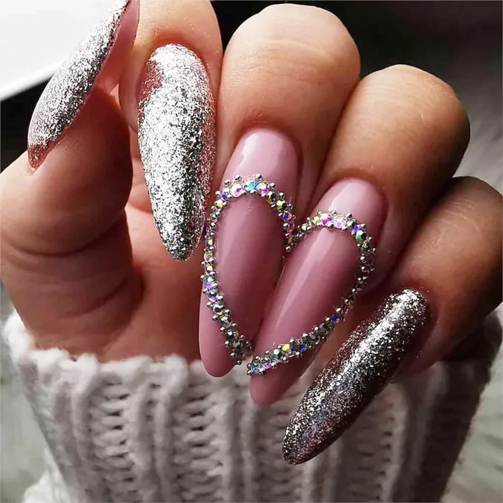 4 stuks 3D glas AB kristal nail art strass kit plaksteen ronde kraal charme sieraden diamant met pick-up pen + pincet manicure