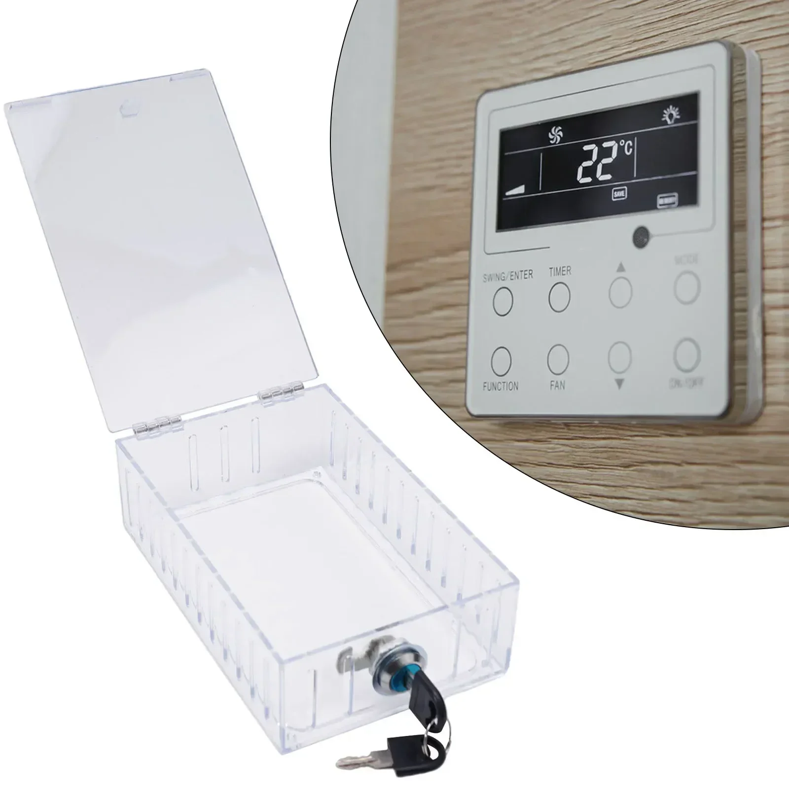 กล่องล็อคเทอร์โมสตัทพร้อมกุญแจล้างขนาดใหญ่ติดผนังเทอร์โมสตัทป้องกันบ้านเทอร์โมสตัทยามกล่องพร้อมล็อค