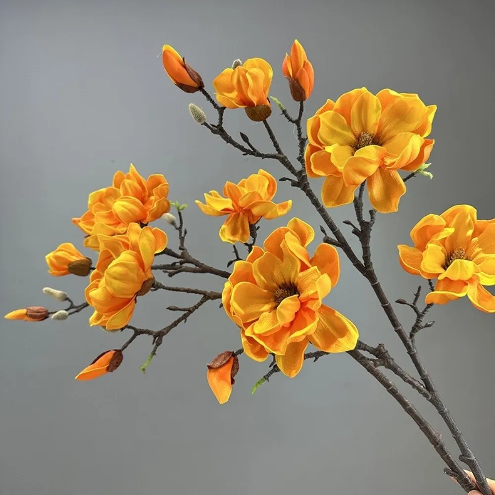 

Real Touch Artificial Magnolia Branch Handmade EVA Artificial Orchid Flowers Realistic Fake Flower Teacher's Day