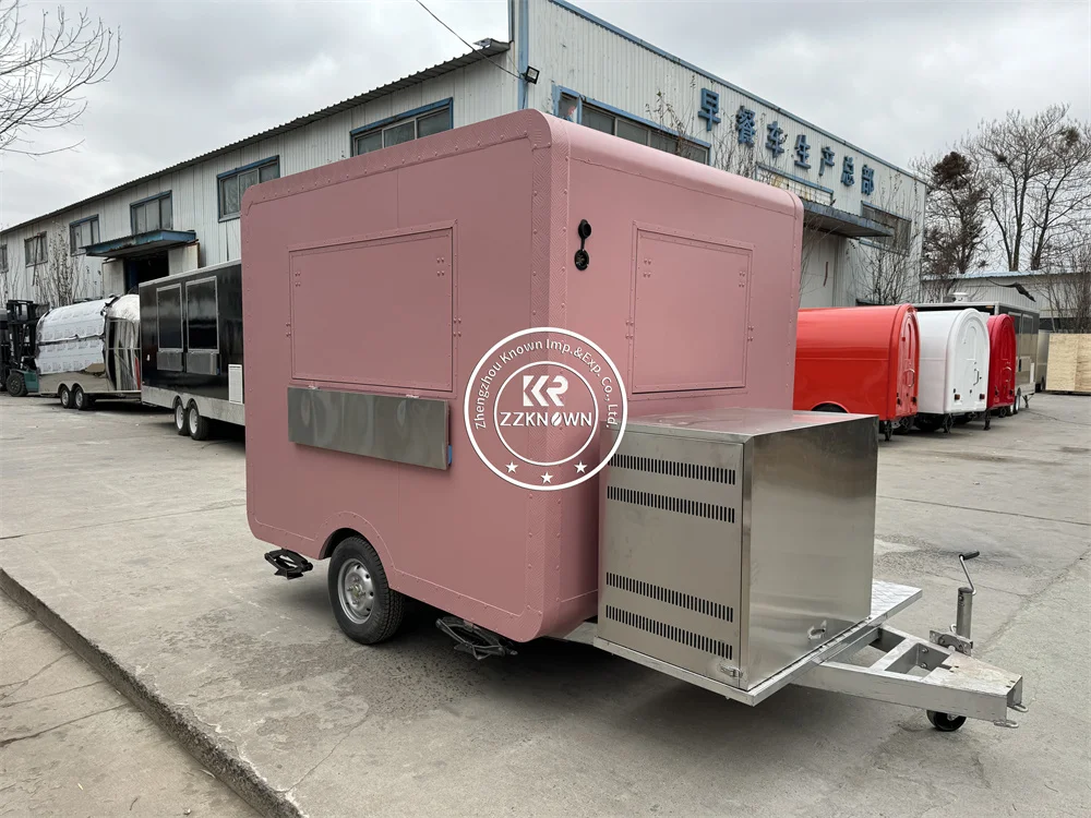 

Stainless Steel Customized Fast Food Trailer Fully Equipment Street Mobile Concession Food Truck Carts Van For Sale