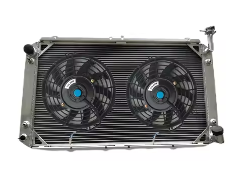 Aluminum Radiator + FANS For Nissan Patrol Safari GQ Ford Maverick DA Y60 4.2L TB42S TB42E petrol 1987-1998 1997 1996 AT