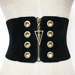 Women Ultra Wide Corset Belt Female Fashion Slim Black Elastic Body Style High Waist Dress Stretch Belts for Woman Waistband