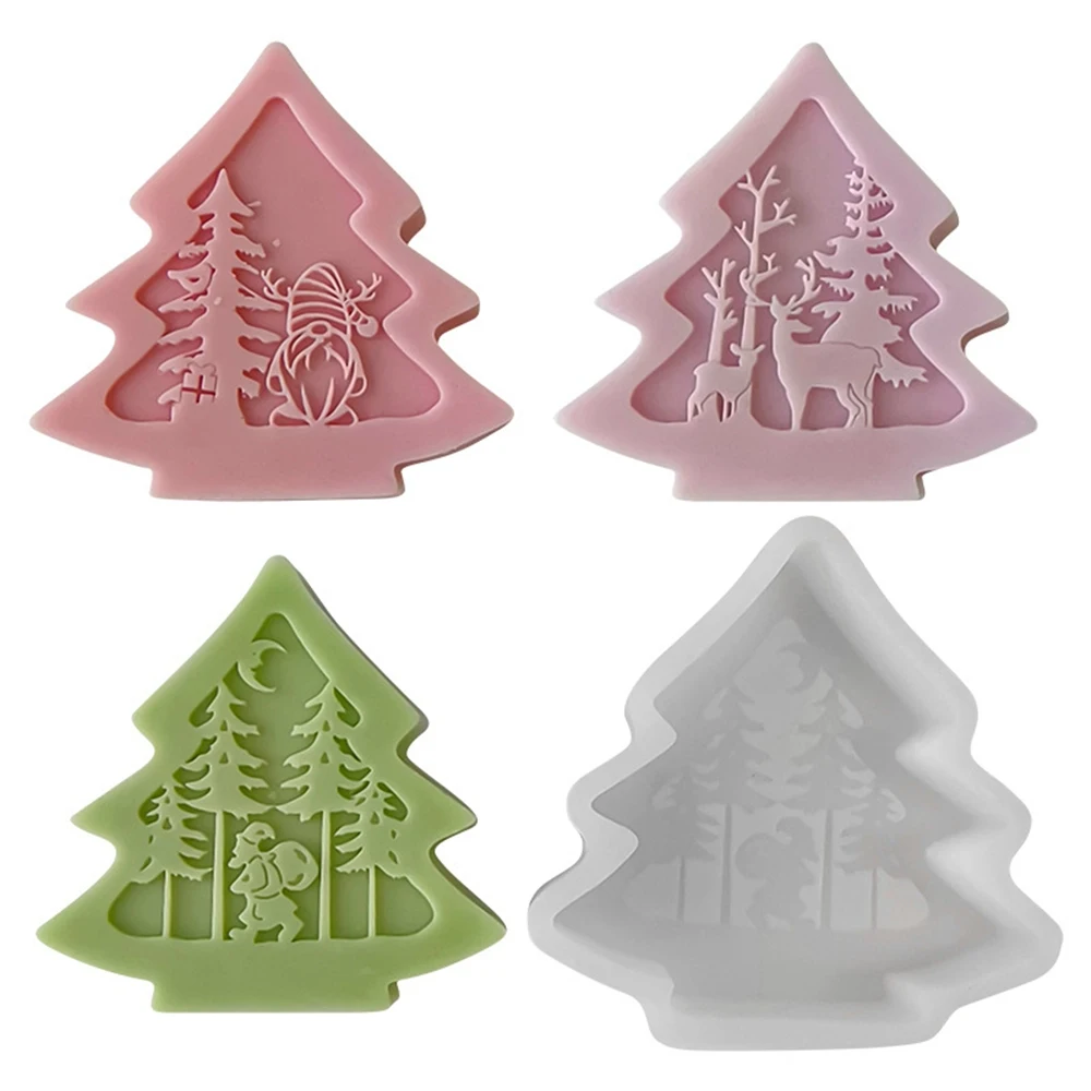 Christmas tree mold Santa Claus reindeer aromatherapy candle mold Silicone Mold Scented Making Tools 3D DIY Handmade Fragrance