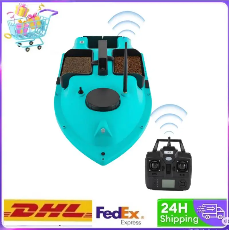 

52W 10000RPM Rechargeable GPS Fishing Bait Boat with 2 Batteries 16 Positioning Points 2kg Load, Dual Motors, Remote Control