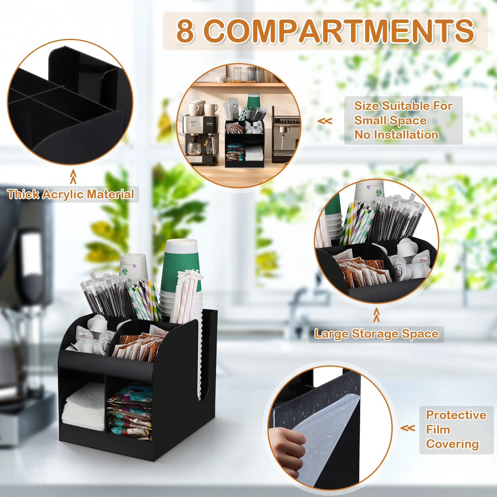 Stainless Steel Paper Coffee Cup Storage Organizer Disposable Cup Dispenser Rack Shelf Multipurpose Paper Cup Display Organizer