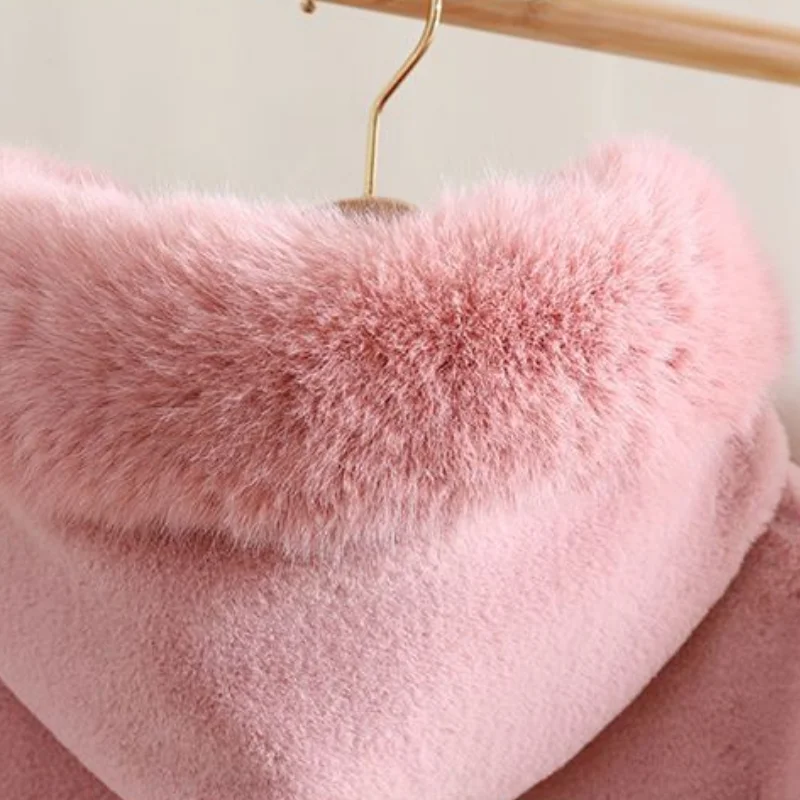 Baby Girl Cloak Faux Fur Winter Infant Toddler Child Princess Hooded Cape Fur Collar Baby Outwear Top Warm Clothes 1-8Y