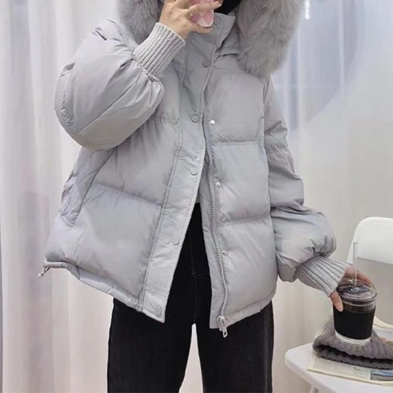 

Зимняя новая хлопковая пуховая куртка 2025 года, женская короткая, маленькая, свободная, толстая, модное пальто