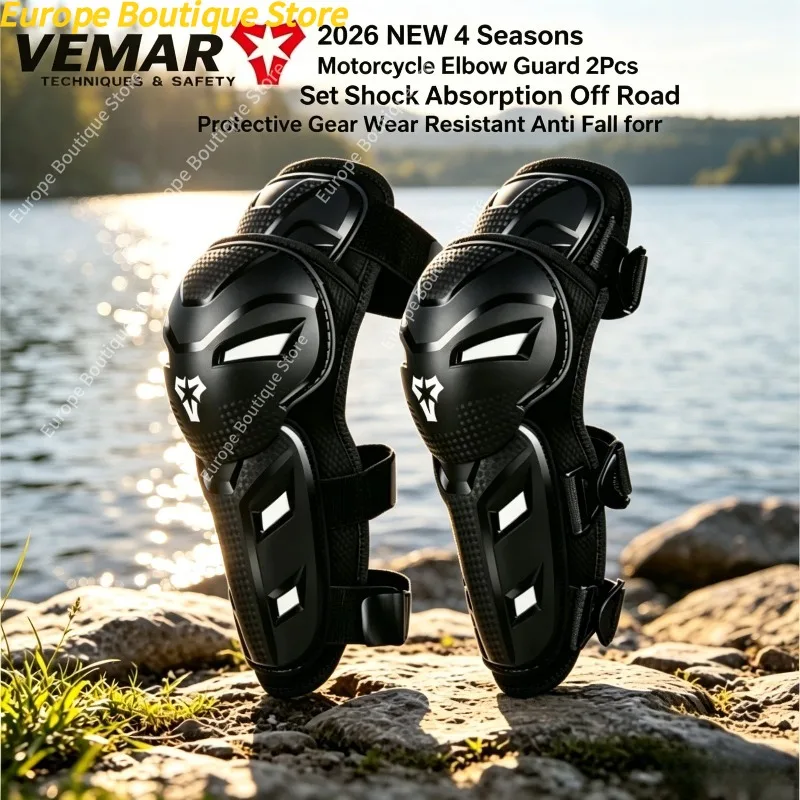 

Shock Absorption Anti Fall 2Pcs 4 Seasons Motorcycle Elbow Guard Wear Resistant Off Road Protective Gear For Men Women