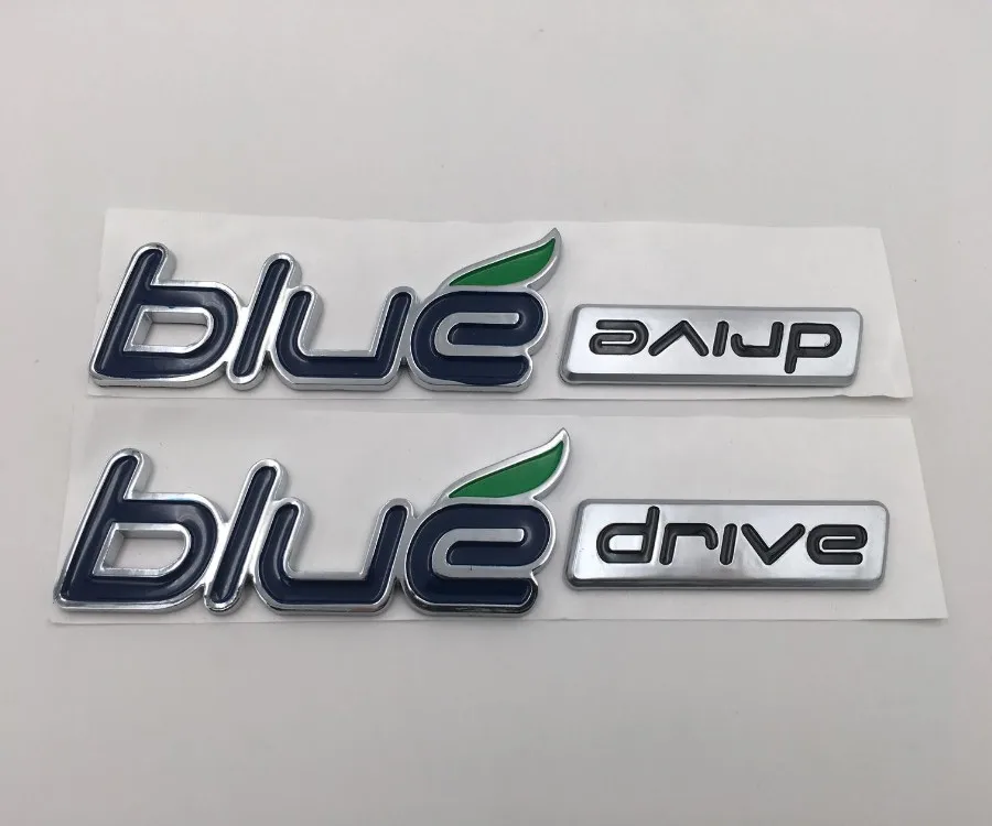 

Wholesale 10 PCS Blue Drive Emblem Badge Rear Trunk Car Stickers Decal For Sonata YF Hybrid Fender For ACCENT SOLARIS TUCSON