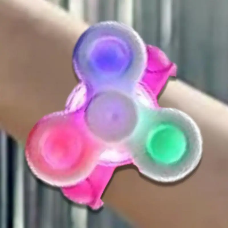 Bracciale Bracciale leggero Braccialetti sensoriali Fidget Light Up Fidget Spinner Ragazze Braccialetti Spinner LED Figet Toys Antistress Pop