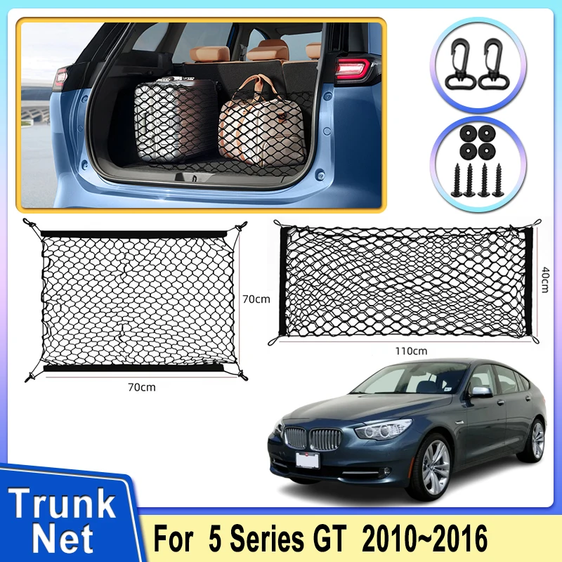 Car Trunk Nets For BMW 5 Series GT Gran Turismo  F07 2010~2016 Trunk Net Elastic Upgraded Storage Organizers Auto Accessories