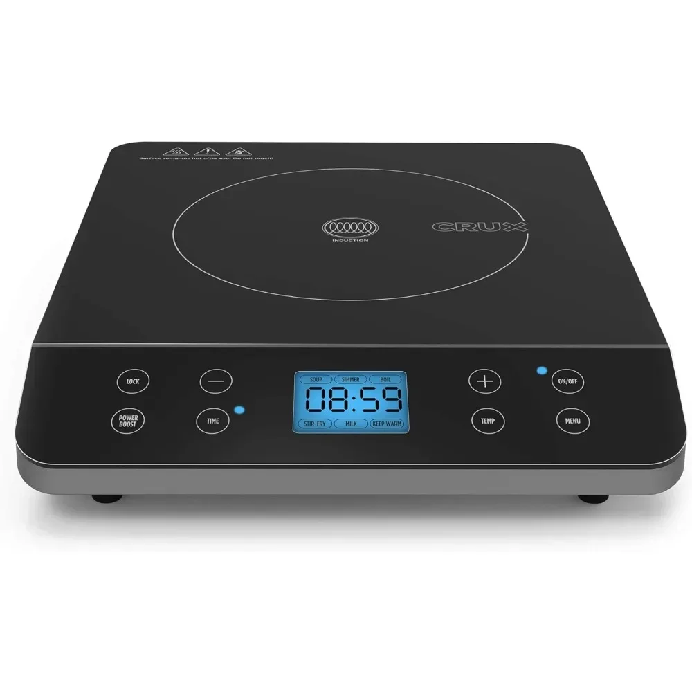s%a Induction Cooktop, Electric Hot Plate, Programmable Single Burner with Touchscreen LCD Display, Temperature Control, 1800 W